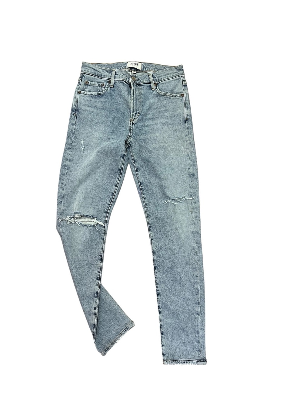 AGOLDE Sophie High Rise Light Wash Skinny Jeans Lyocell Organic Cotton Size 26